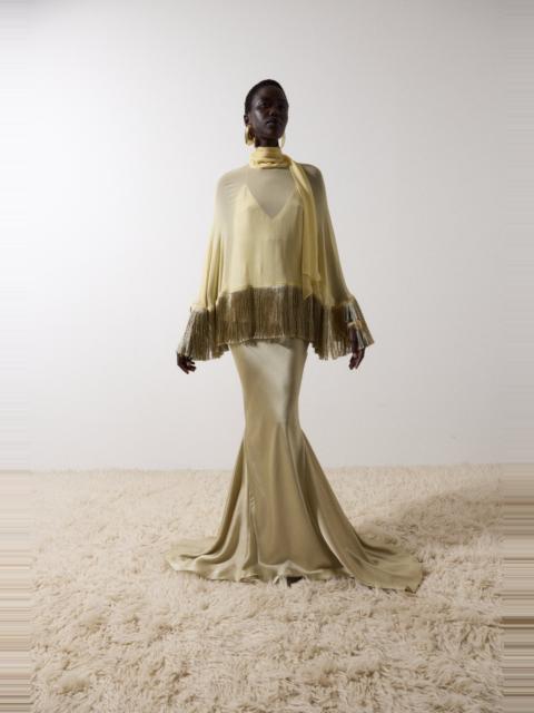 De La Vali SUELO SKIRT IN SAND SILK SATIN