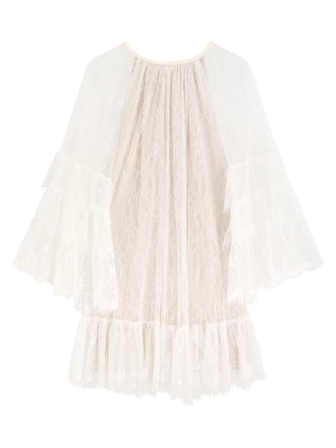 Alice + Olivia Delia Ruffled Lace Mini Dress