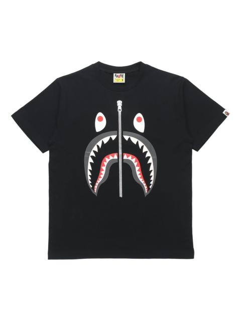 A BATHING APE® A Bathing Ape Half Zip Shark Tee 'Black' 1E30-110-006