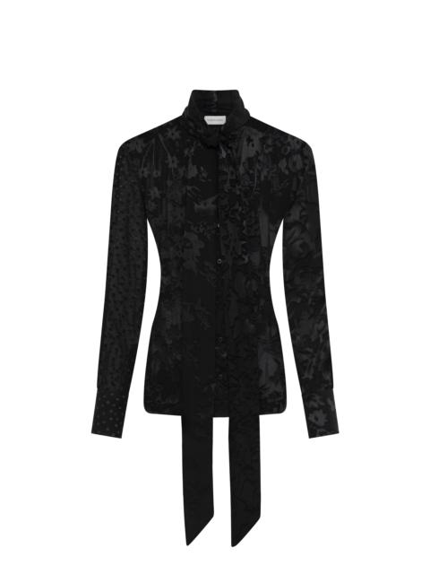 Marine Serre Regenerated Raso Silk Scarves LS Blouse
