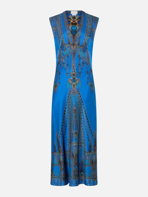 CAMILLA EXTENDED SHOULDER DRESS WITH T BACK