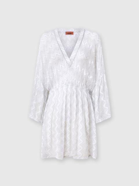 Missoni Cover-up dress in zig zag lamé viscose with wide sleeves