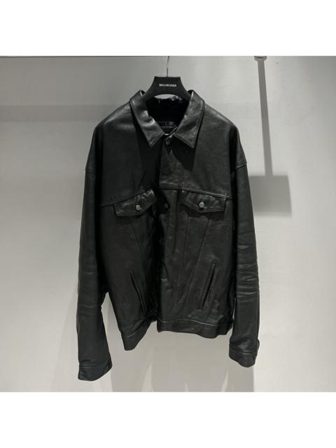 BALENCIAGA Balenciaga Oversized Leather Trucker Jacket