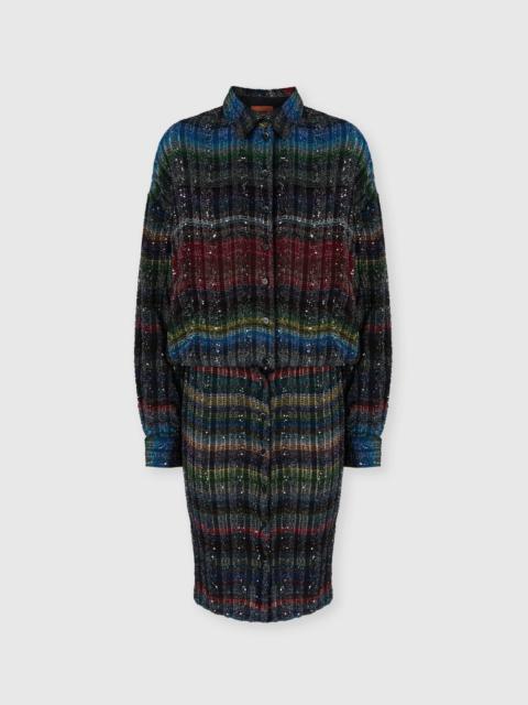 Missoni Midi dress with v-neck and wave pattern
