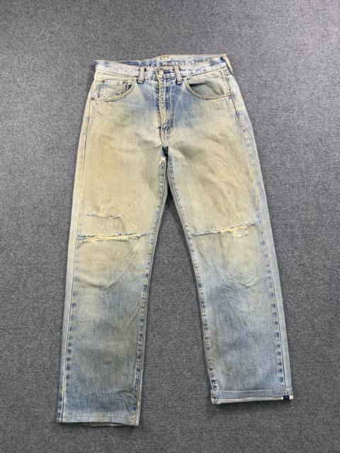 Other Designers Vintage - Vintage LVC 90s Levis 502 Big E Selvedge Light Wash Jeans