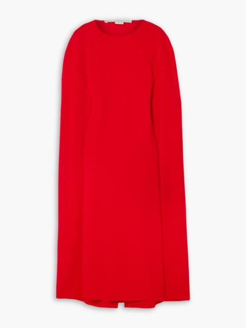 Stella McCartney Cape-effect crepe midi dress