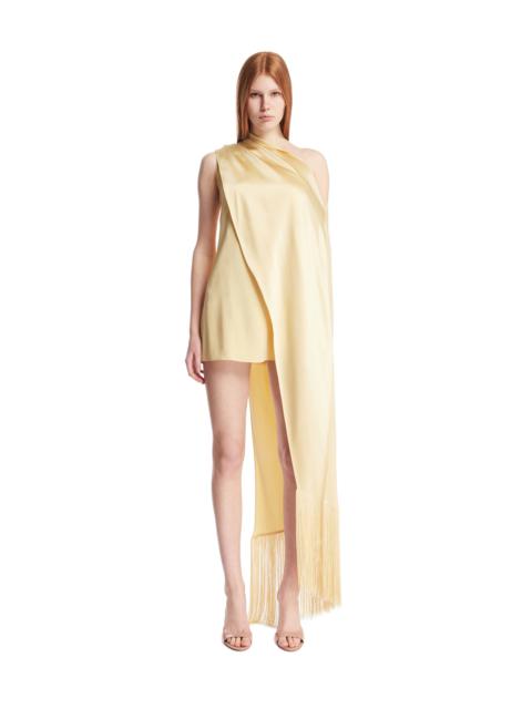 Yellow Mini Dress with Fringes
