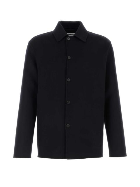 Jil Sander Jil Sander Men Midnight Blue Wool Blend Shirt