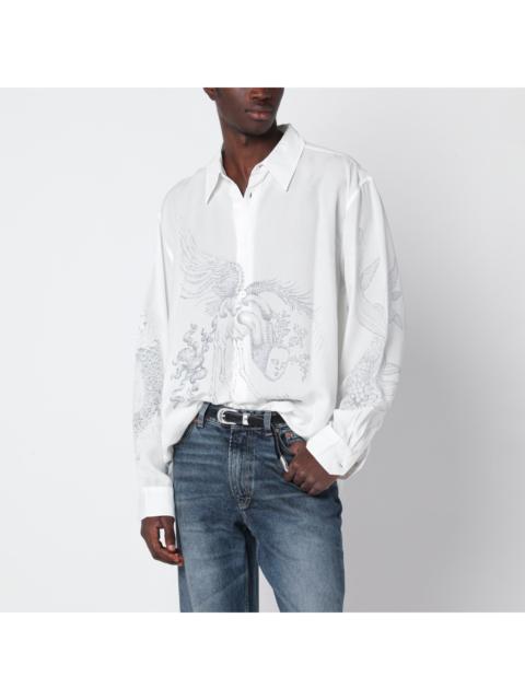Our Legacy Our Legacy White Beyond Shirt In Printed Lyocell Men