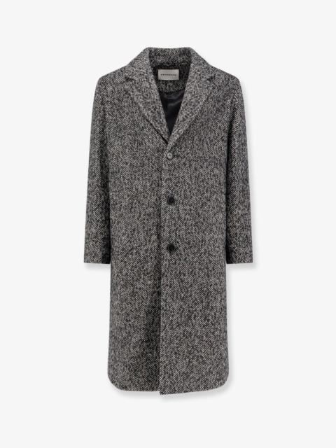 Other Designers Amaranto Herringbone Pattern Wool Coat