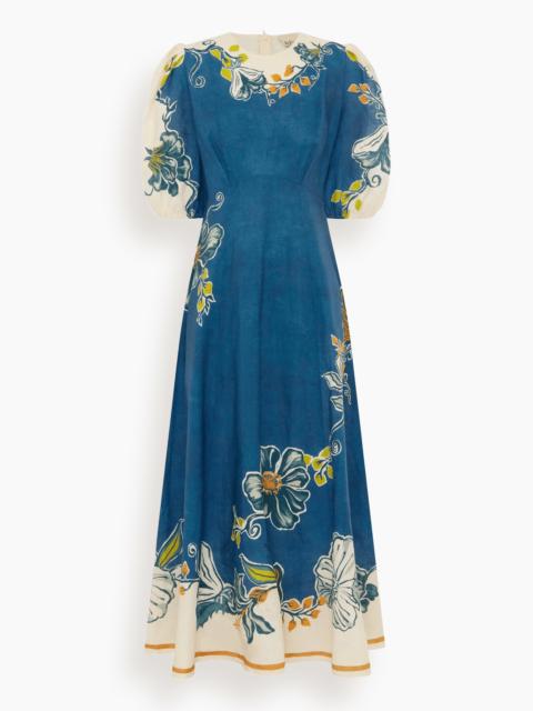 ALÉMAIS Luda Midi Dress in Blue