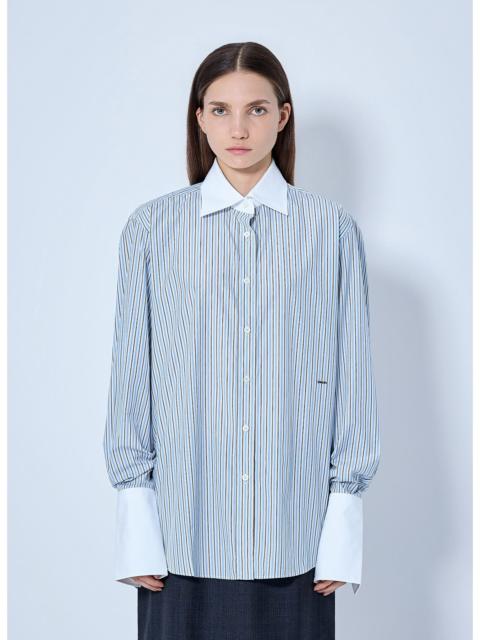 Prada Prada Striped Poplin Long-Sleeved Shirt (IT 40)