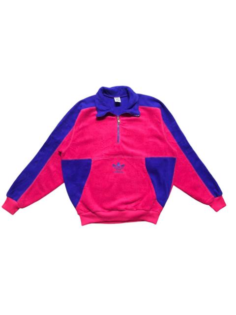 Vintage 90s Adidas Fleece Sweater Half Zipper Center Logo