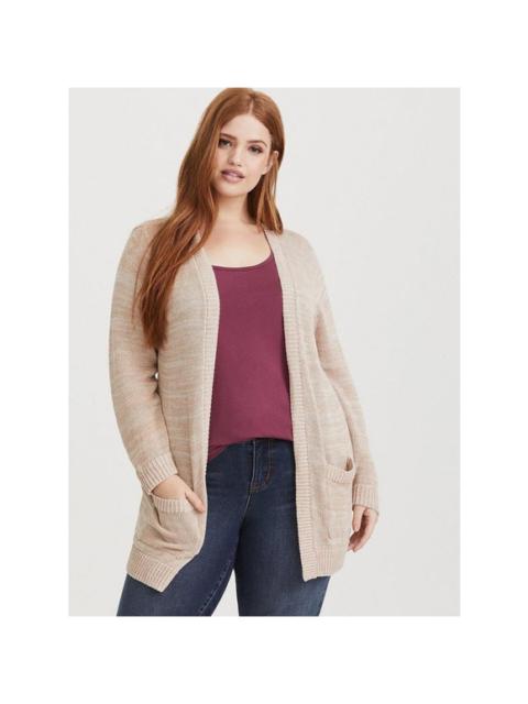 Other Designers Torrid Cream Knit Cardigan Open Front Longline Sweater XL