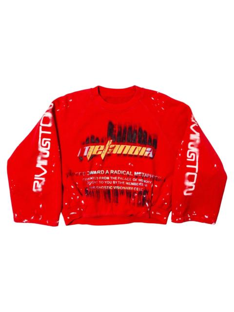 RRR123 RADICAL PAPER ROSE CREWNECK (META RED)