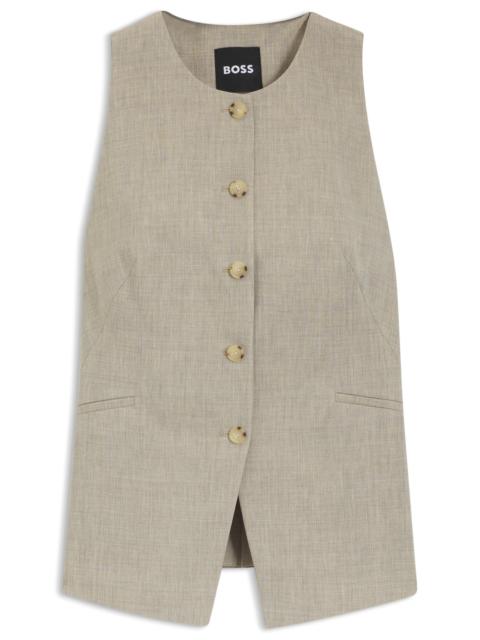 BOSS SLIM-FIT WAISTCOAT IN VIRGIN WOOL