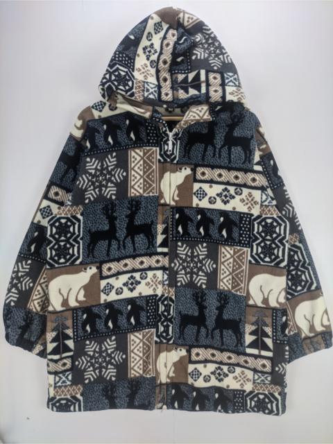 Other Designers Vintage - Steals🔥Patterned Fleece Jacket Hooded