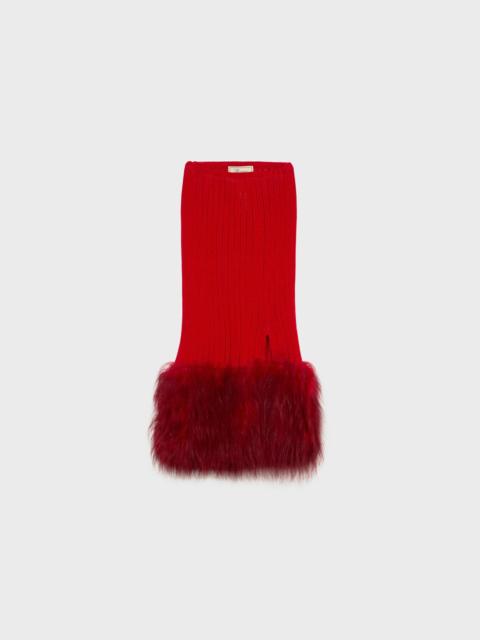 Blumarine KNIT MIDI SKIRT WITH FUR