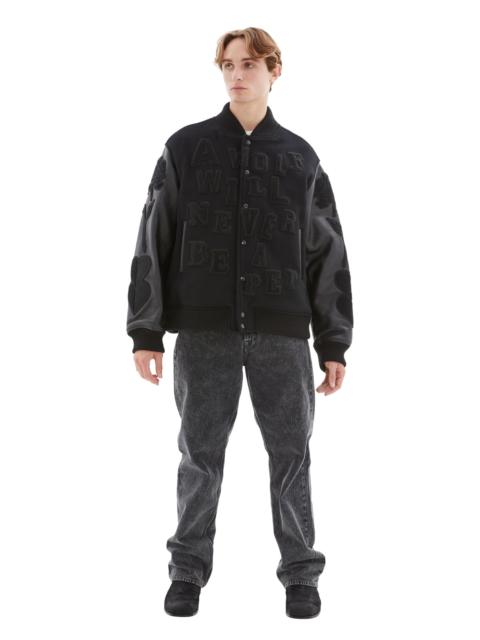 UNDERCOVER ALL BLACK BALANCE/CHAOS VARSITY JACKET (BLACK)