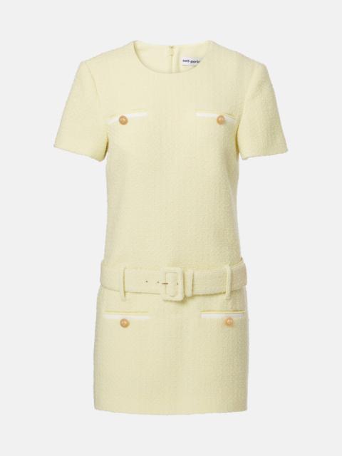 self-portrait Belted bouclé minidress