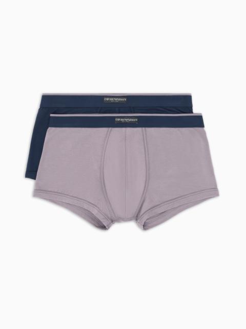 EMPORIO ARMANI TWO-PACK OF ASV LOGO LABEL ORGANIC-COTTON BOXER BRIEFS