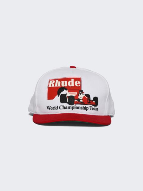 Rhude Trophy Racing Hat White And Red