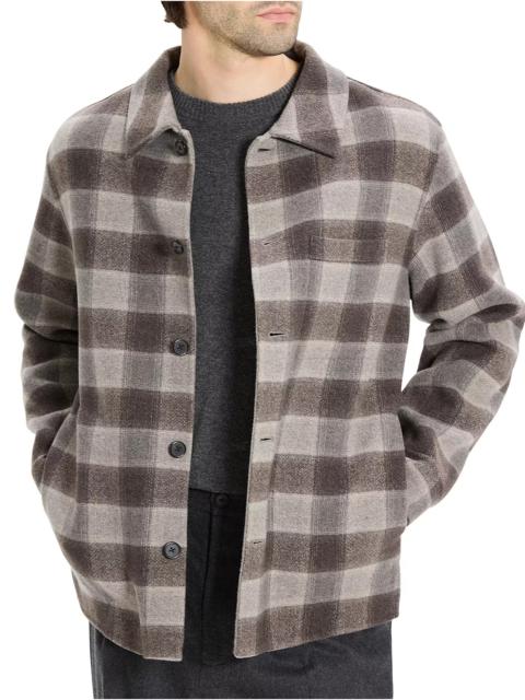 Theory Wool & Cashmere Check Overshirt