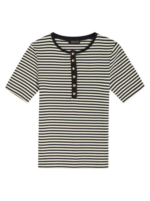 ANINE BING Anine Bing Alessia Striped Stretch-cotton T-shirt