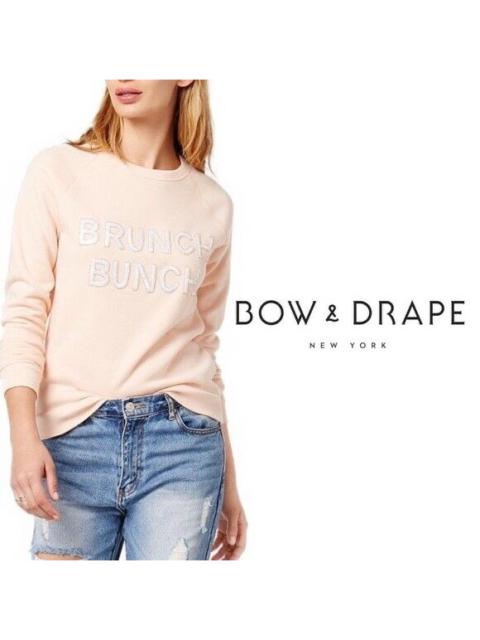 Other Designers Bow & Drape Brunch Sequin Embellished Sweatshirt