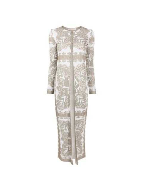 Valentino Valentino Garavani Geometric-Print Metallic-Finish Cape