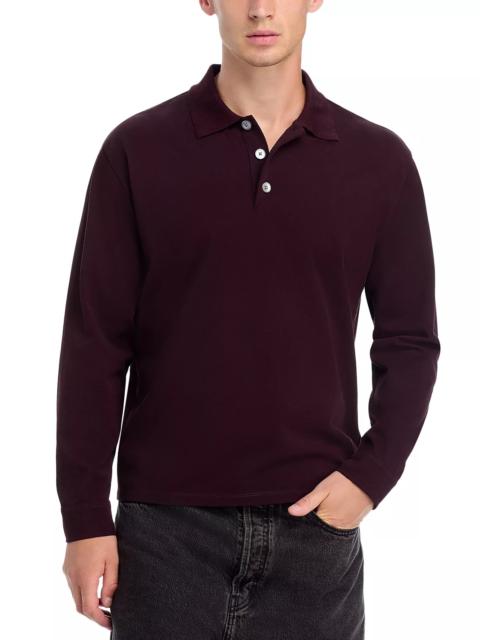 FRAME Pique Regular Fit Long Sleeve Polo Shirt