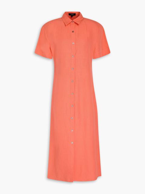 Theory Linen midi shirt dress