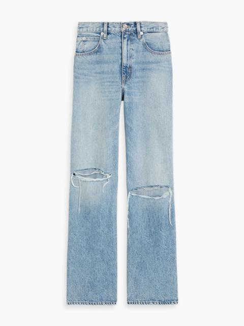SLVRLAKE Grace distressed high-rise wide-leg jeans