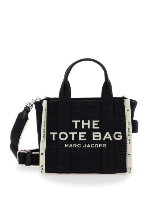 Marc Jacobs Marc Jacobs Women 'The Small Tote' Black Handbag With Jacquard Logo In Cotton Blend Canvas Woman