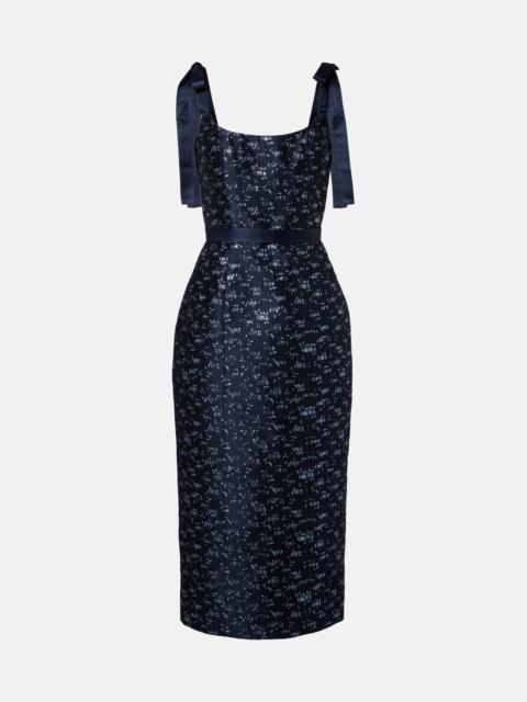 markarian Acacia floral brocade corset dress