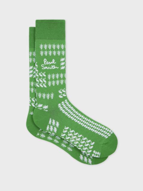 Paul Smith Green Contrast 'Bandana' Socks