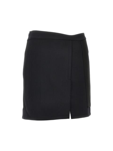Victoria Beckham DOUBLE CREPE AND SATIN MINI SKIRT