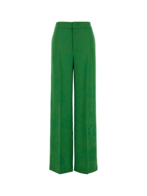 Etro Green jacquard wide-leg pant