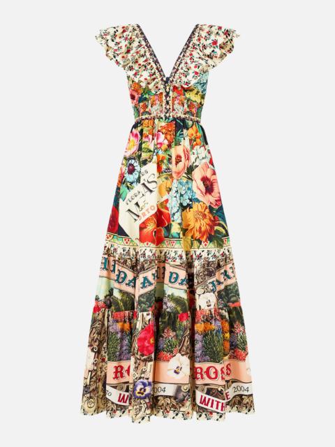 CAMILLA TIERED DRESS WITH NECK FRILL