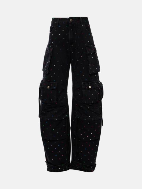 THE ATTICO Fern studded mid-rise cargo jeans