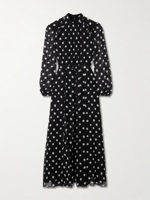 SALONI Jacqui-b Polka-dot Silk Crepe De Chine Maxi Dress
