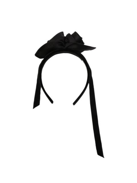 Alessandra Rich Rose Appliqué Tie Headband