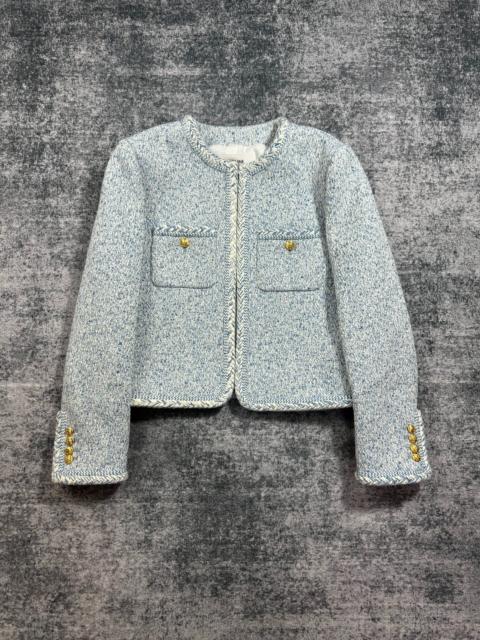 CELINE Celine glacier blue tweed jacket (Chanel-style)