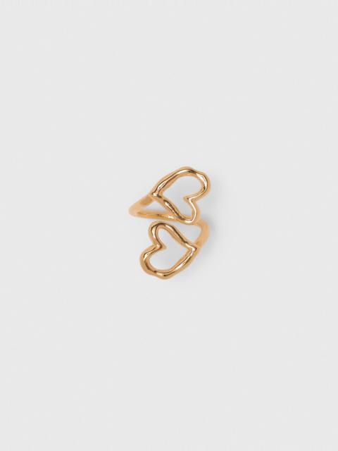 maje Double gold-plated heart ring