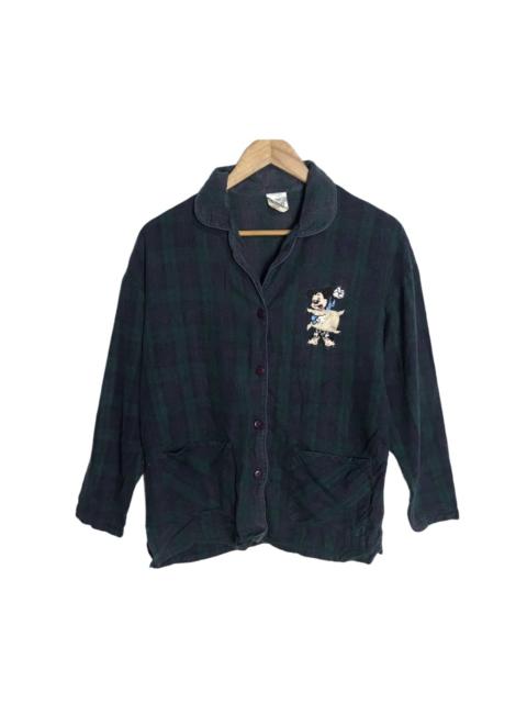 Vintage mickey flannel jacket embroidery logo