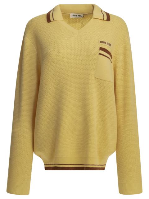 Miu Miu Miu Miu Polo Sweater Yellow Women