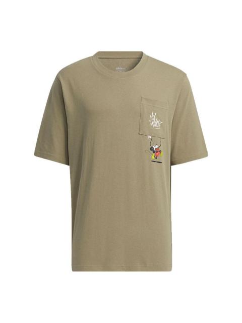 adidas neo x Disney Crossover M Mf Tee 4 Mickey Avatar Printing Sports Short Sleeve Green HF0455