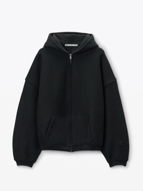 Alexander Wang STAR ZIP UP HOODIE IN DENSE FLEECE