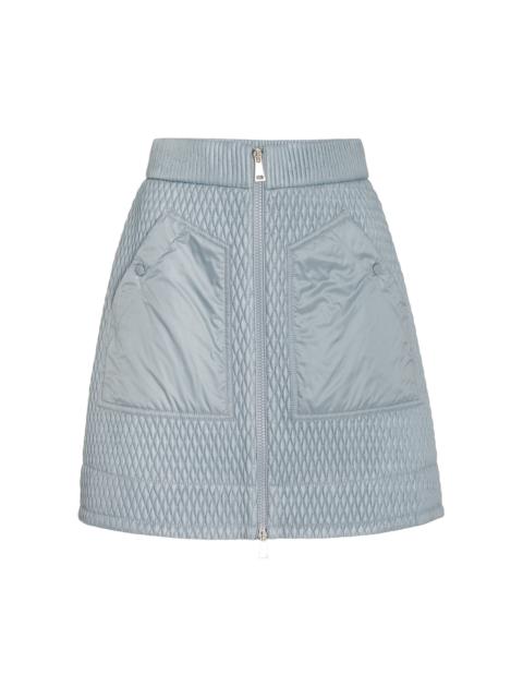 Moncler Quilted Nylon Mini Skirt blue
