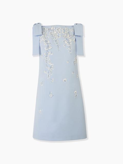 CAROLINA HERRERA Floral-Embroidered Shift Dress With Bows